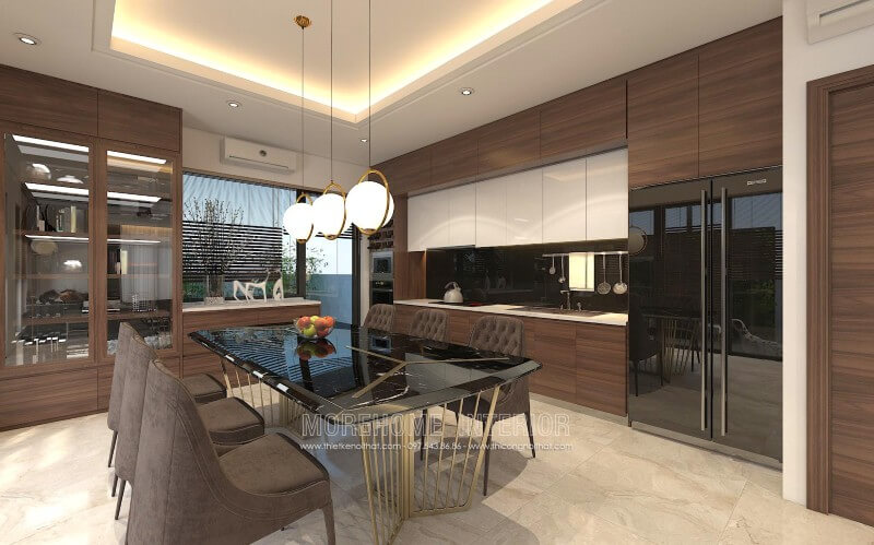 Mẫu tủ bếp gỗ laminate kết hợp Acylic màu trắng tinh tế tạo sự thanh lịch, nhẹ nhàng trong không gian bếp Tủ bếp gỗ, tủ bếp gỗ tự nhiên, tủ bếp tân cổ điển