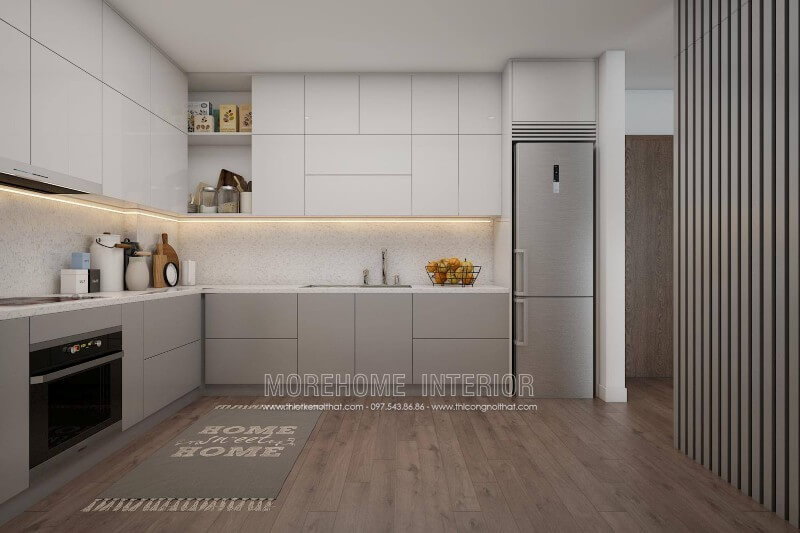 Thiết kế phòng bếp chung cư đơn giản, đẹp mắt Mẫu nội thất chung cư đẹp