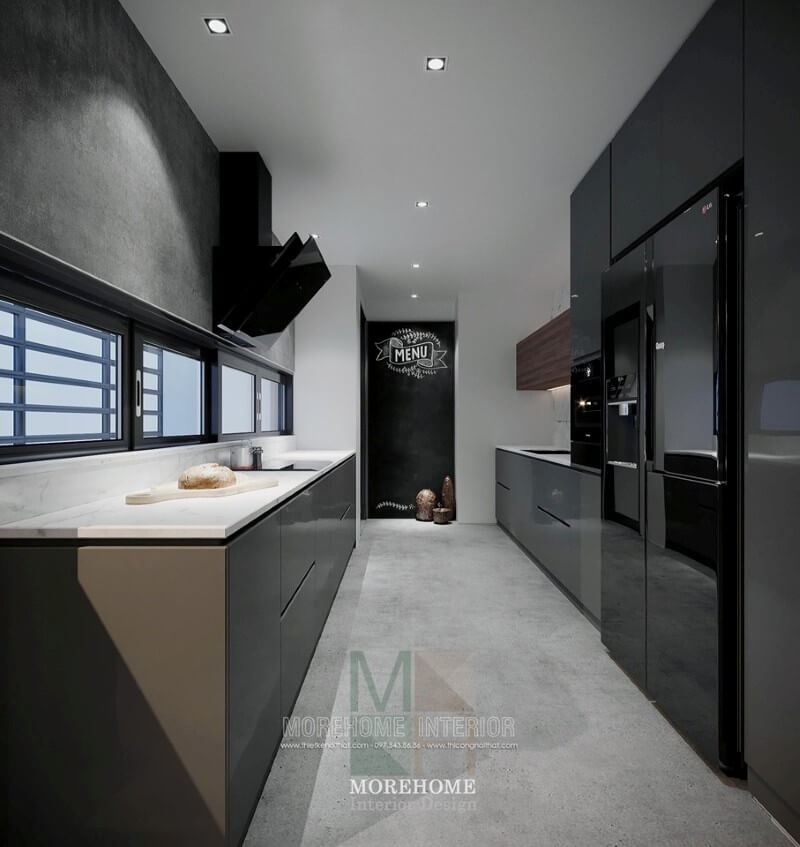 Thiết kế nội thất phòng bếp chung cư phong cách hiện đại Mẫu nội thất chung cư đẹp