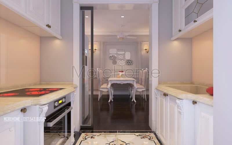 Mẫu bàn ăn màu trắng sở hữu vẻ đẹp tinh tế độc đáo mà bất kì ai cũng bị thu hút. Mẫu nội thất chung cư đẹp