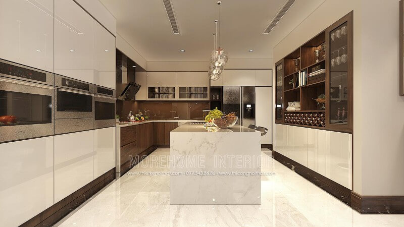 Thiết kế tủ bếp hiện đại đẹp cho nhà chung cư, biệt thự cao cấp đầy ấn tượng Thiết kế và sản xuất tủ bếp đẹp