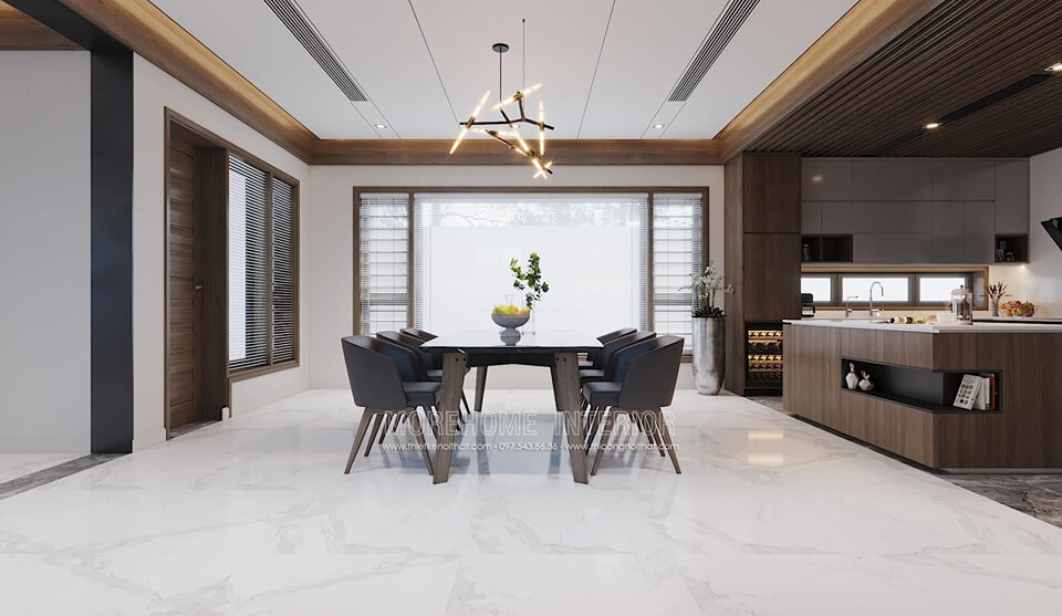 Thiết kế nội thất phòng bếp nhà phố hiện đại sang trọng