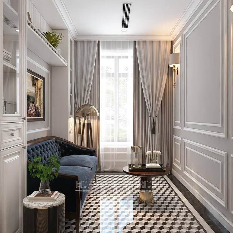 Đèn sàn trang trí đẹp, độc đáo cho phòng đọc sách.