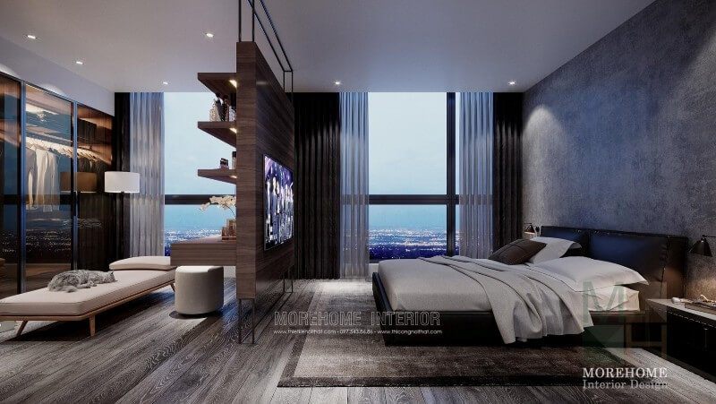 Tủ quần áo âm tường cửa trượt bằng kính tạo sự mới lạ và độc đáo