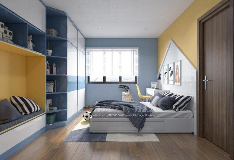 Tủ quần áo gỗ Acrylic thiết kế âm tường tăng diện tích sử dụng