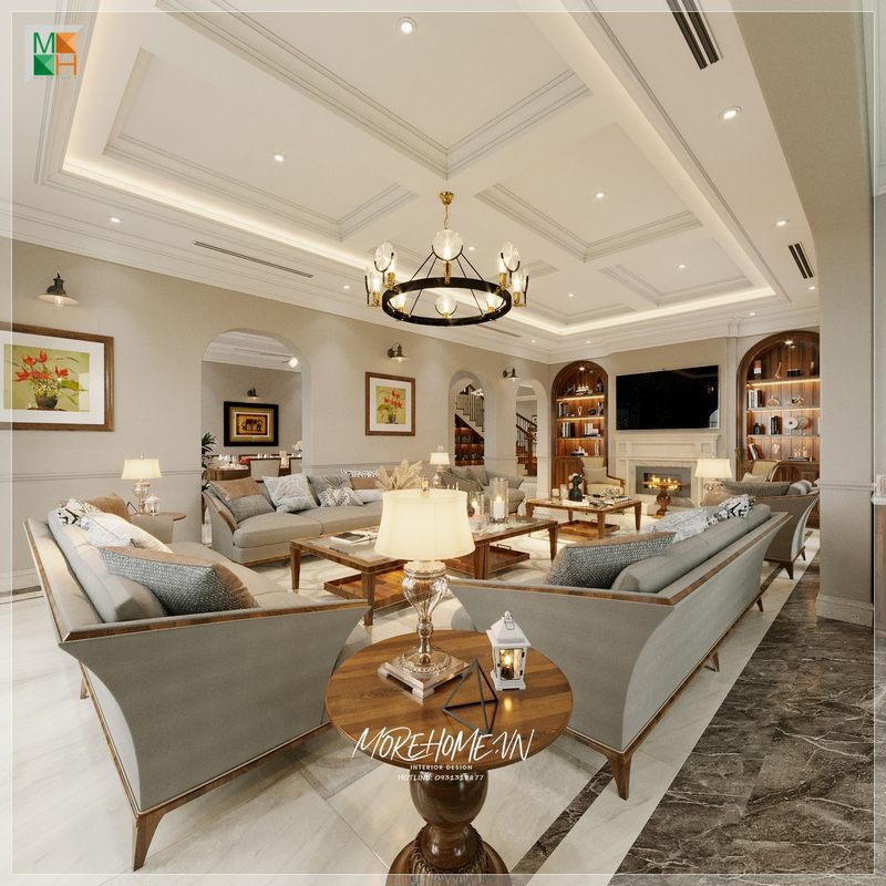 Mẫu thiết kế phòng khách biệt thự độc đáo ấn tượng, đẹp ngây ngất cuốn hút vạn người mê.