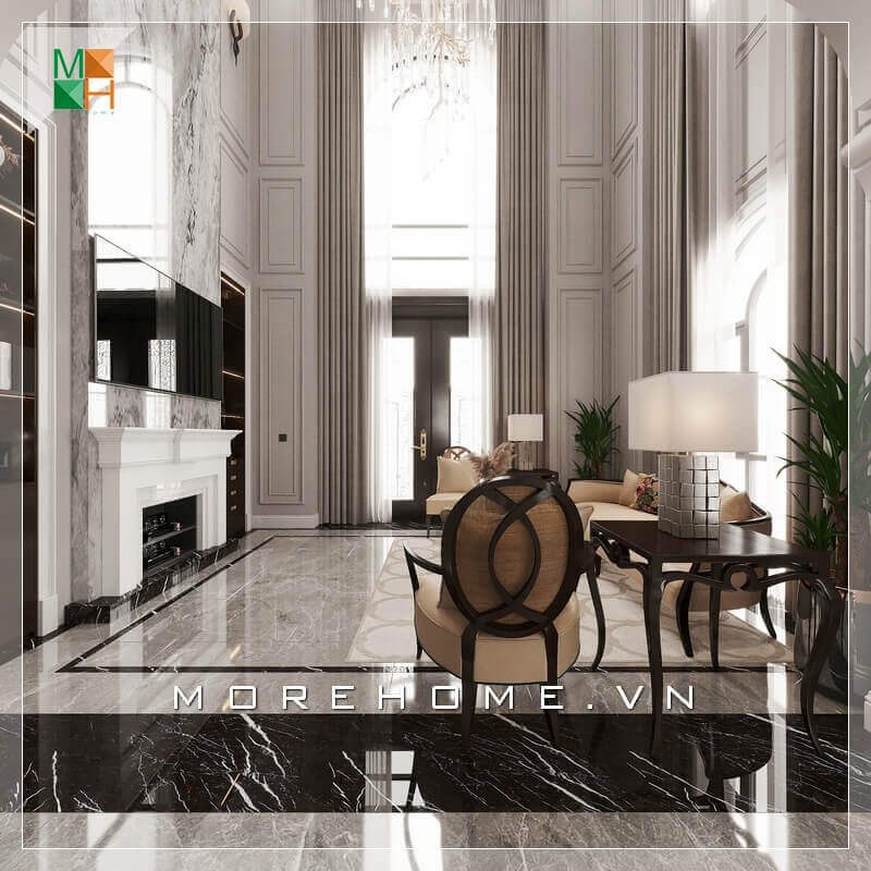 Mẫu kệ tivi đẹp, độc, lạ dành cho nội thất phòng khách biệt thự tân cổ điển cao cấp.